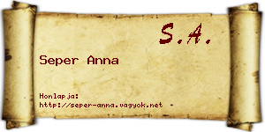 Seper Anna névjegykártya